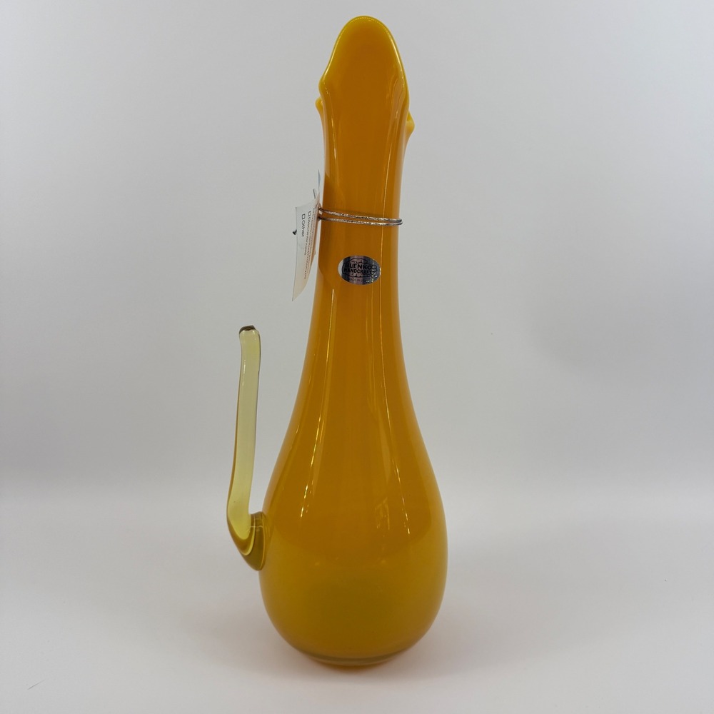 Blenko 2025 WV Day Companion Vase‎ Holler Song Citrine Swung Vase Whistle Pull